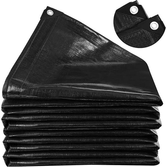 MYFAMIREA 25x25FT Pond Liner Sun-Resistant Easy Cut