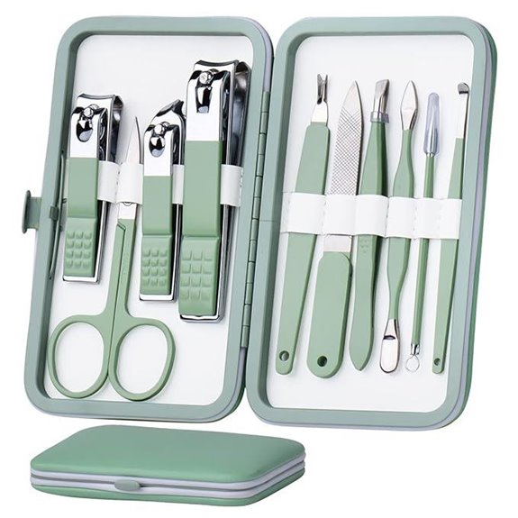 10-in-1 Manicure Set with Leather Case