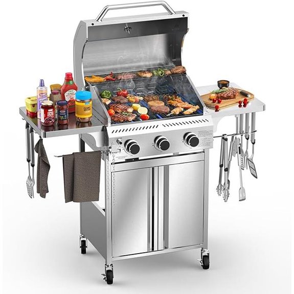 15 Best Propane Gas Grills for Your Outdoor Kitchen in 2026—Expert Picks and Reviews 9 G31 3-Burner Gas Grill with Side Tables