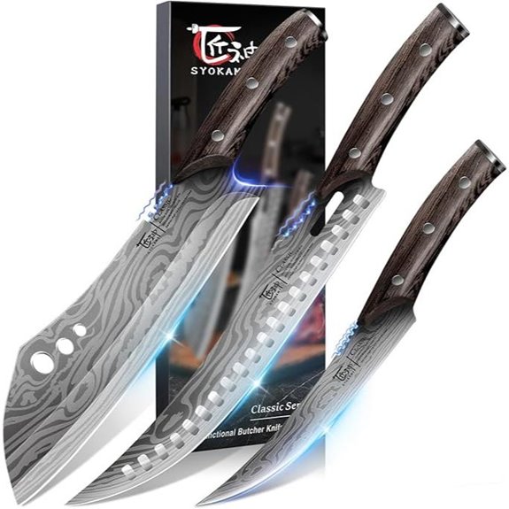 Butcher Knife Set 3-Piece Kitchen Cutlery