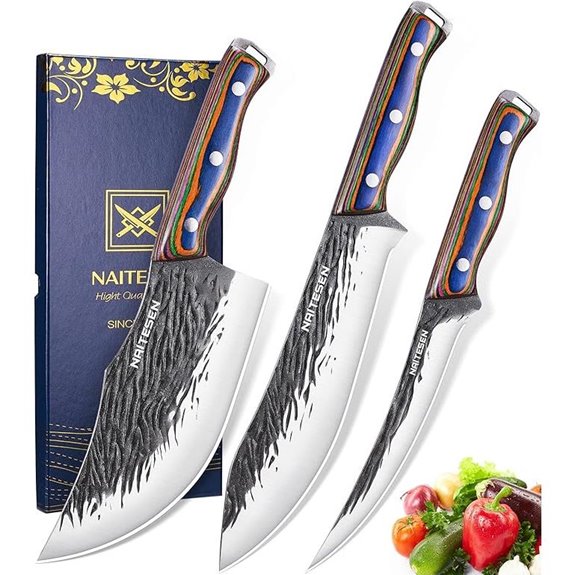 3PCS Hand Forged Butcher Knife Set
