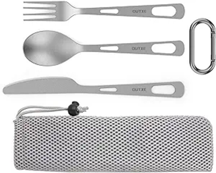 OUTXE Titanium Flatware Set for Camping and Travel