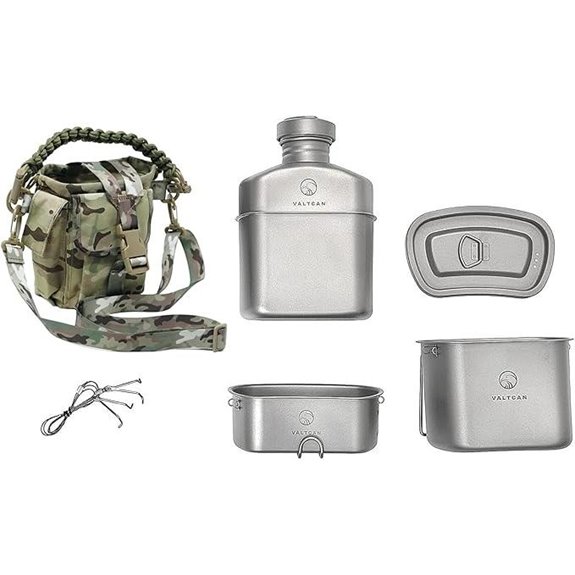 Valtcan Titanium Canteen & Mess Kit with Cookware