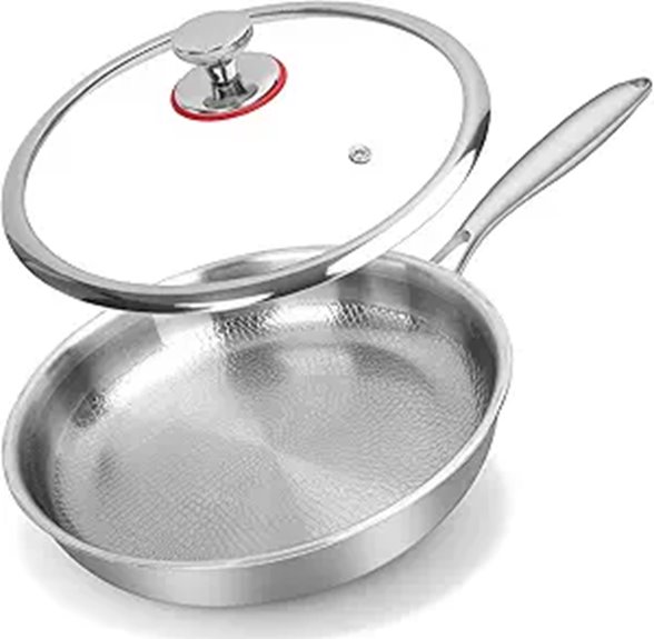 Titanium Hammered Non-Stick Frying Pan with Lid