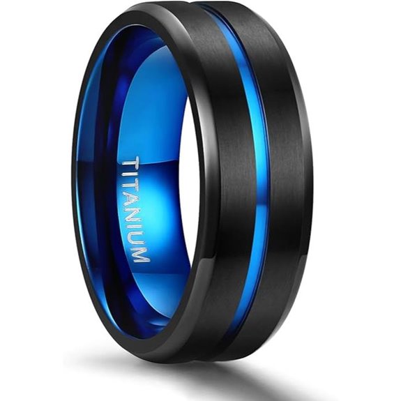 TIGRADE Titanium Wedding Band with Center Groove
