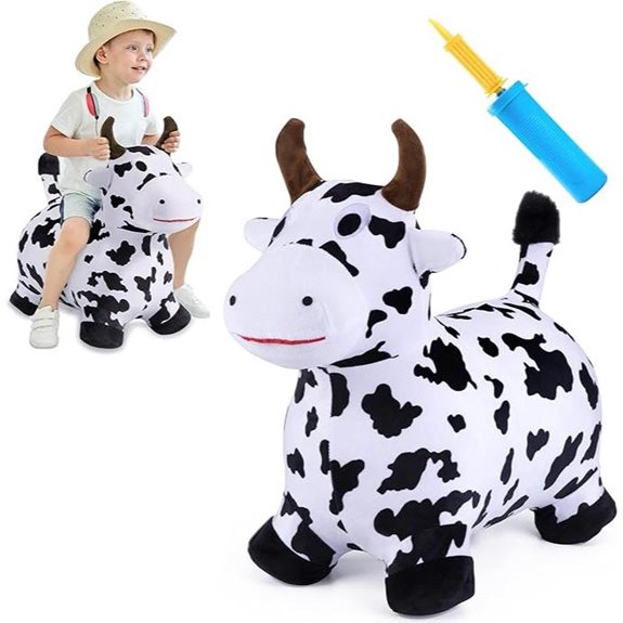 iPlay Bouncy Pals Cow Toddler Inflatable Hopper Toy