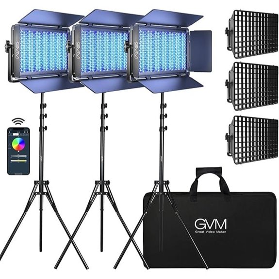 GVM 1500D RGB LED Video Light Kit (3-Pack)