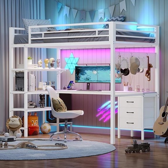 15 Best Loft Beds With Desks That Maximize Space and Style in 2026 4 BTHFST Twin Loft Bed with Desk LED Charging