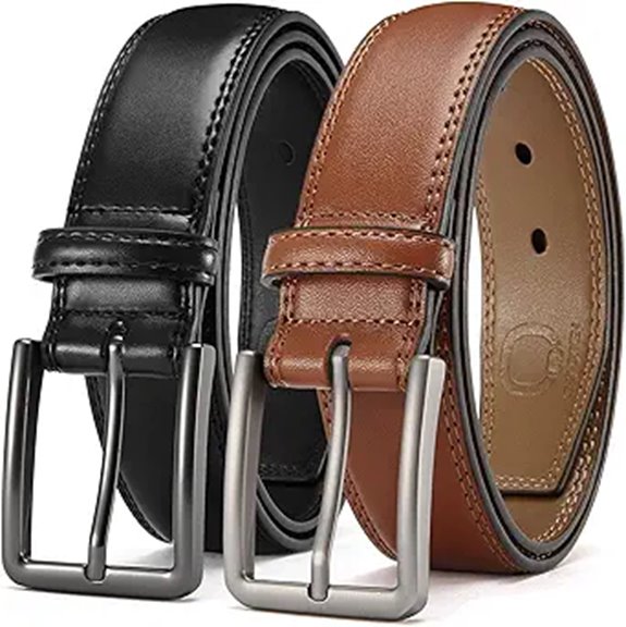 15 Best Premium Leather Belts That Combine Style and Durability 3 CHAOREN Leather Dress Belt Men 2 Pack