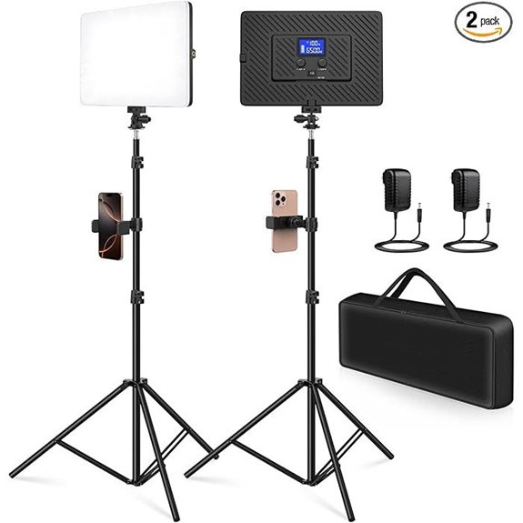 2 Pack LED Video Light Kit with Stands