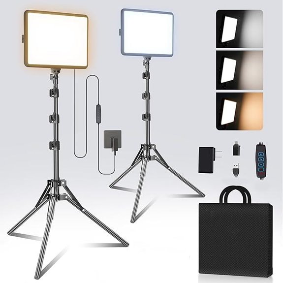 Arsoer 2-Pack LED Video Lighting Kit with Tripod