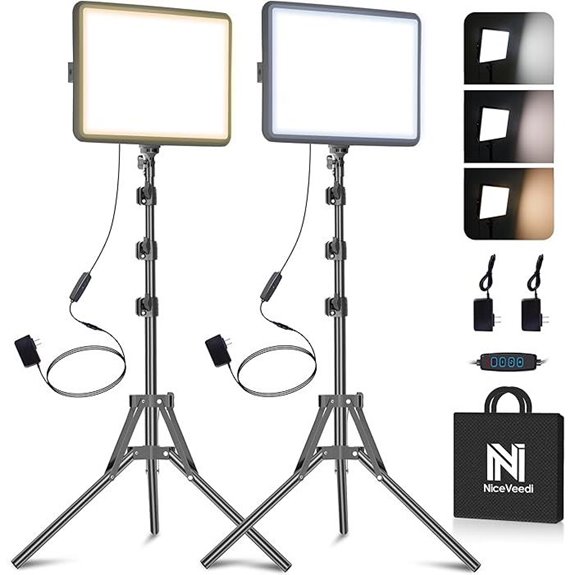 NiceVeedi 2-Pack LED Video Lighting Kit
