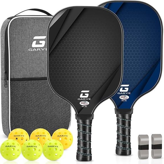Garye 2-Pack Pickleball Paddles Set with Balls and Bag