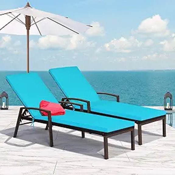 15 Best Outdoor Lounge Chairs With Cushions for Ultimate Relaxation in 2026 15 Tangkula 2-Piece Patio Rattan Reclining Sun Loungers