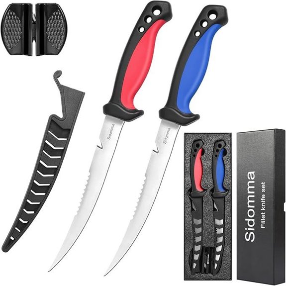 Fishing Fillet Knife Set 2 Stainless Steel 6.5 Inch
