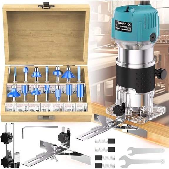TwoWin 110V 800W Wood Router Kit with Bits