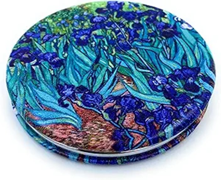 15 Best Premium Compact Mirrors That Combine Elegance and Functionality 5 Pocket Mirror for Women with Van Gogh Irises Design