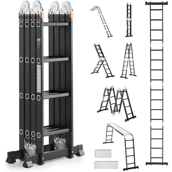 15 Best Multipurpose Ladders That Combine Safety and Versatility 16 VEVOR 7-in-1 Folding Telescoping Extension Ladder