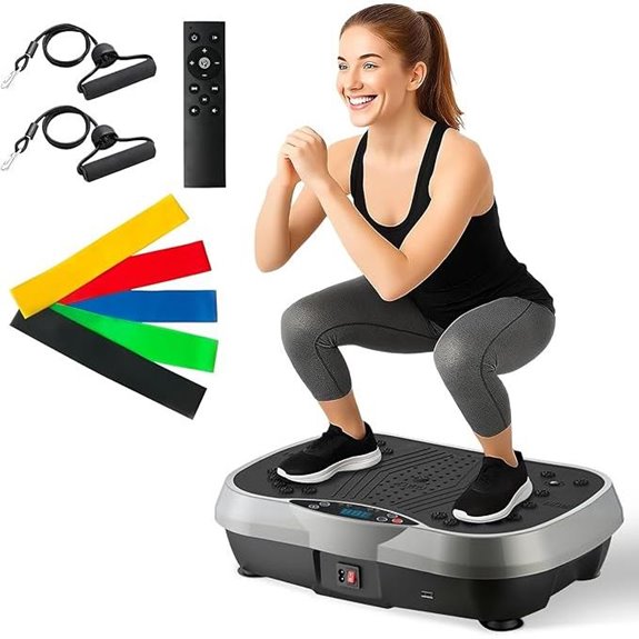 ALSO GO Vibration Plate Exercise Machine with Resistance Bands