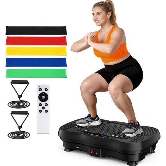 Vibration Plate Exercise Machine with Resistance Bands