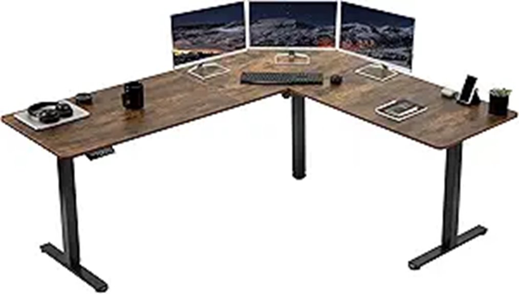 VIVO Electric Corner L-Shaped Standing Desk