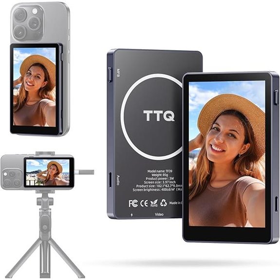 Vlog Selfie Monitor Screen with Bluetooth Remote