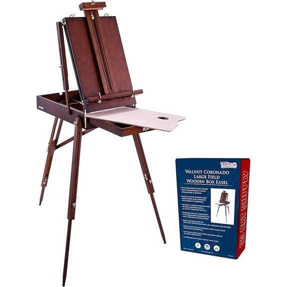 U.S. Art Supply Walnut French Easel with Drawer