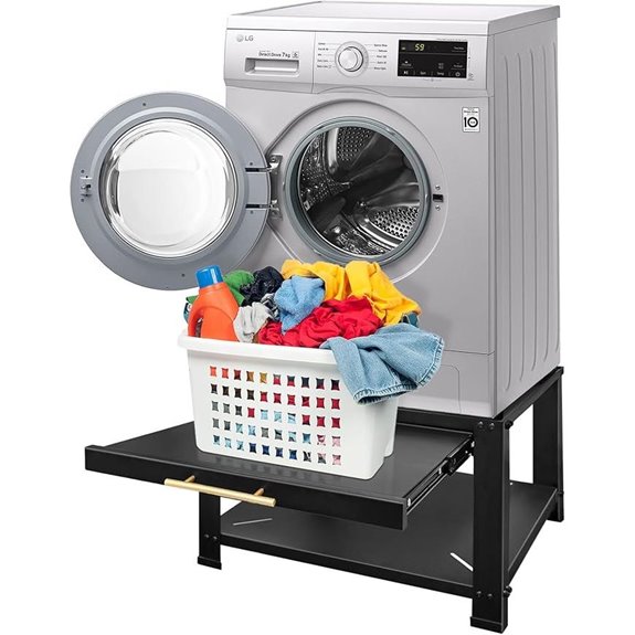 15 Best Laundry Pedestal Storage Solutions to Maximize Your Laundry Room Space 3 Royxen Washer Dryer Pedestal with Anti-Vibration Screws