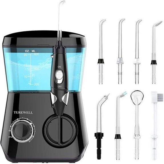 TUREWELL Water Flosser with 8 Tips 600ML