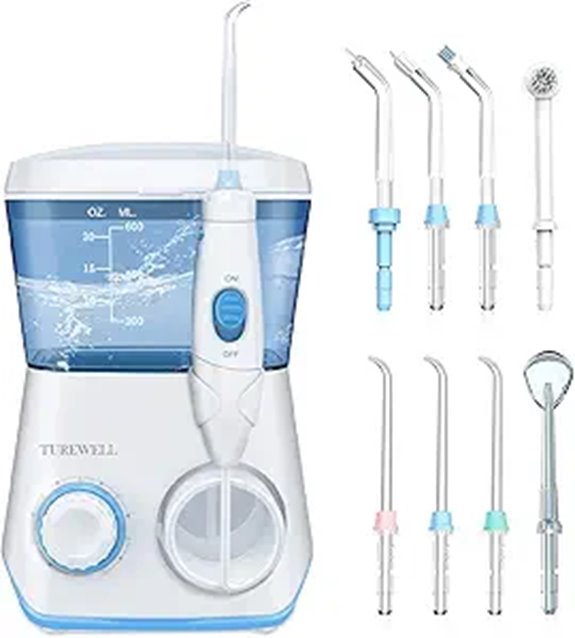 TUREWELL Water Flosser with 8 Jet Tips