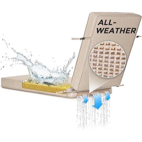 15 Best Outdoor Lounge Chairs With Cushions for Ultimate Relaxation in 2026 4 SUNROX Waterproof Lounge Chair Cushion with Adjustable Ties