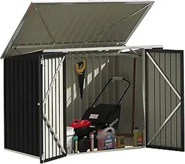 Devoko Outdoor Metal Storage Shed with Waterproof Lid