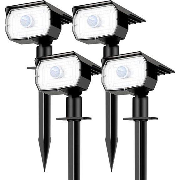 Nipify Solar Outdoor Waterproof Motion Sensor Spotlights (4 Pack)