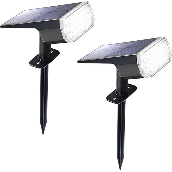 Solar Waterproof Outdoor LED Spotlights (2 Pack)