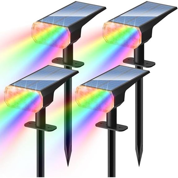 DINGLILIGHTING Waterproof Solar RGB Landscape Spotlights (4 Pack)