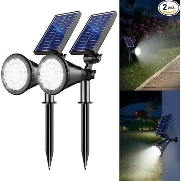 Outdoor Solar Spot Lights 2-Pack Waterproof Adjustable Cool White