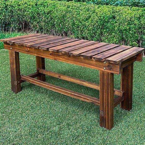 Outdoor Garden Bench for 2-People Weatherproof Wood