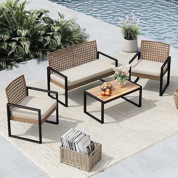 wicker patio furniture set