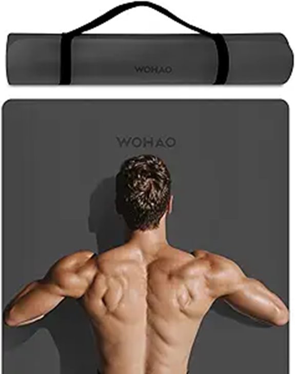 Extra Wide 8mm Yoga Mat with Strap