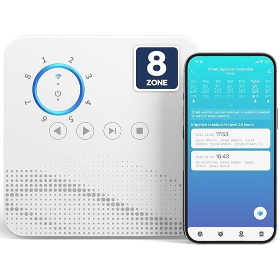 15 Best Smart Irrigation Controllers to Keep Your Lawn Green and Water Use Efficient 15 Tolviviov 8-Zone WiFi Smart Sprinkler Controller