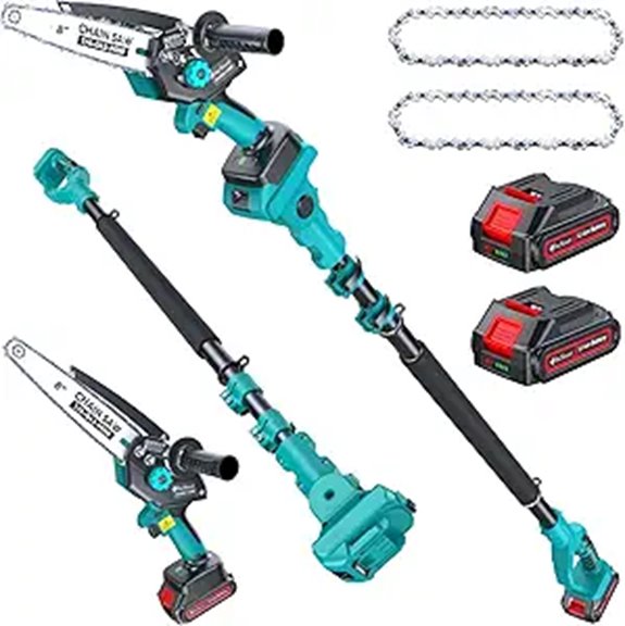 Cordless 8-inch Mini Chainsaw & Pole Trimmer Kit