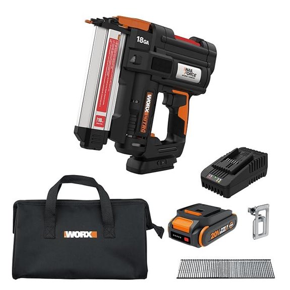 Worx Nitro 20V Cordless Brad Nailer with Battery
