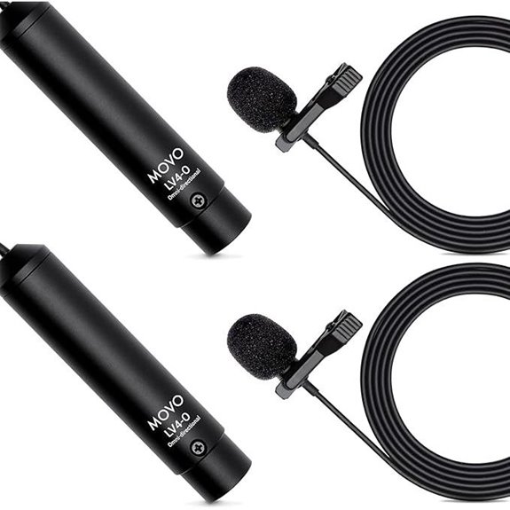 15 Top XLR Microphones for Video Production in 2026 9 Movo LV4-O2 Lavalier Microphone Set with Windscreens