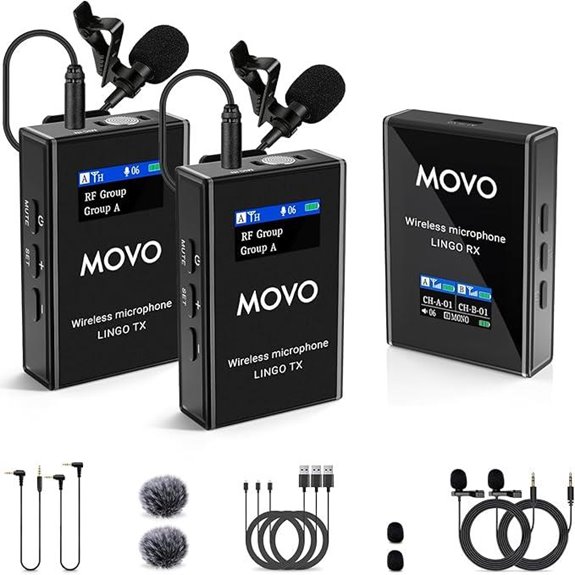 15 Best Microphones for Documentary Filmmaking in 2026 14 Movo Lingo-Duo UHF Wireless Lavalier Microphone System