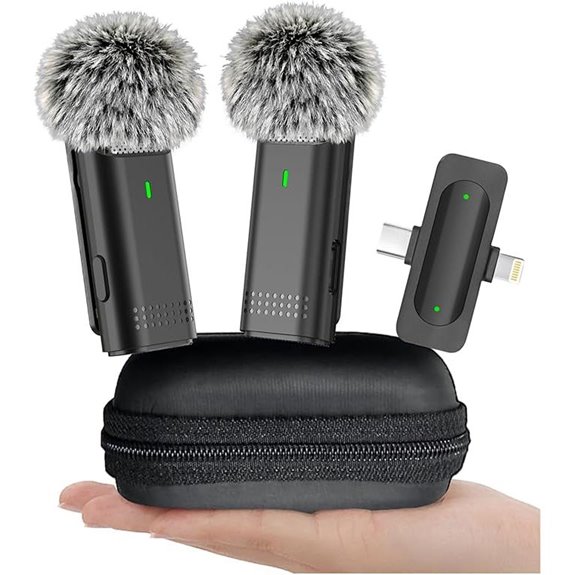 2 Pack Wireless Microphones for iPhone & Android