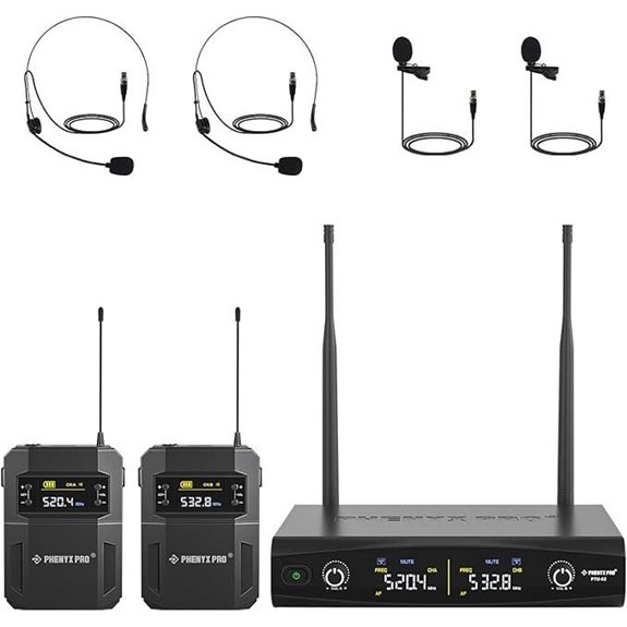 15 Best Wireless Microphone Kits of 2026 for Professional Sound Quality 11 Phenyx Pro UHF Wireless Microphone System (PTU-52-2B)