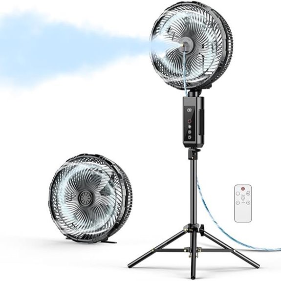 15 Best Outdoor Misting Fans to Keep You Cool All Summer Long 12 Portable Misting Fan with Remote and Rechargeable Battery