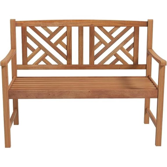 Giantex Wooden Garden Bench for 2 Acacia Wood