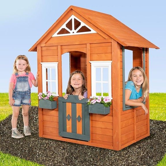 15 Best Outdoor Wooden Playhouses for Kids That Are Safe and Durable 14 Sportspower Woodbridge Wooden Kids Playhouse