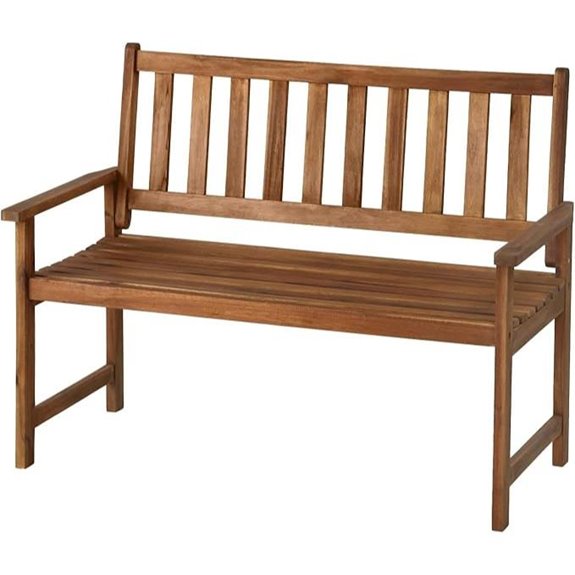 Outdoor Wooden Garden Bench for Patio and Pool